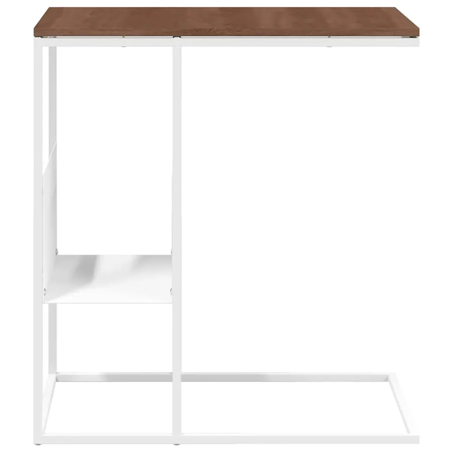 Table d'appoint Blanc 55x36x59,5 cm Bois d'ingénierie - 4