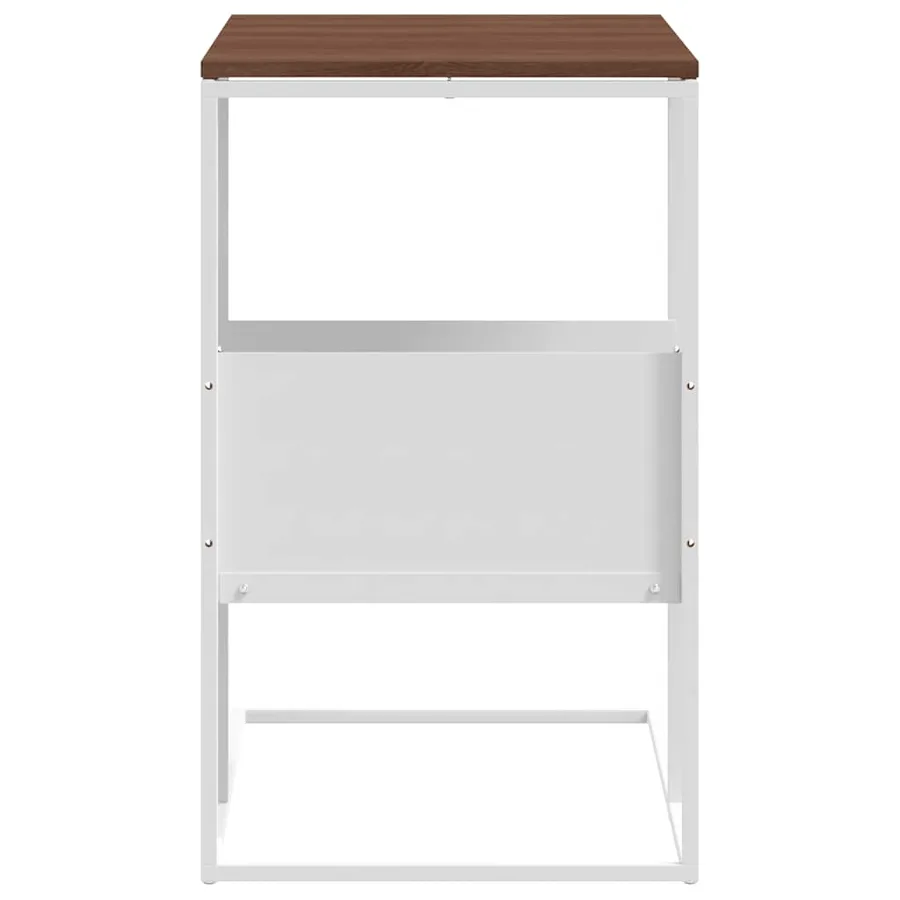 Table d'appoint Blanc 55x36x59,5 cm Bois d'ingénierie - 5