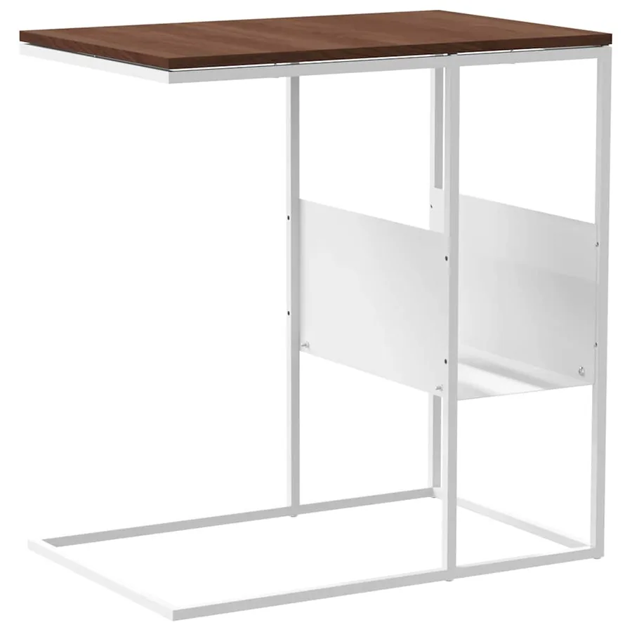 Table d'appoint Blanc 55x36x59,5 cm Bois d'ingénierie - 6