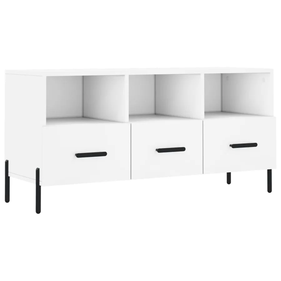 Meuble TV blanc 102x36x50 cm bois d'ingénierie - 2