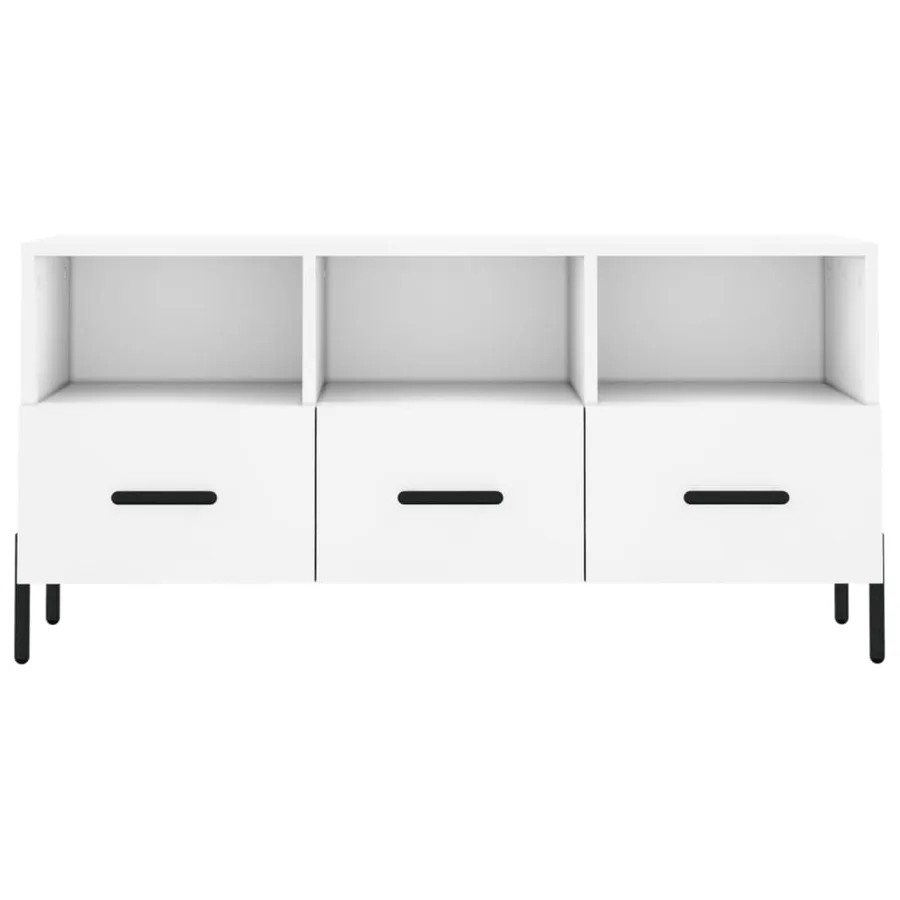 Meuble TV blanc 102x36x50 cm bois d'ingénierie - 5