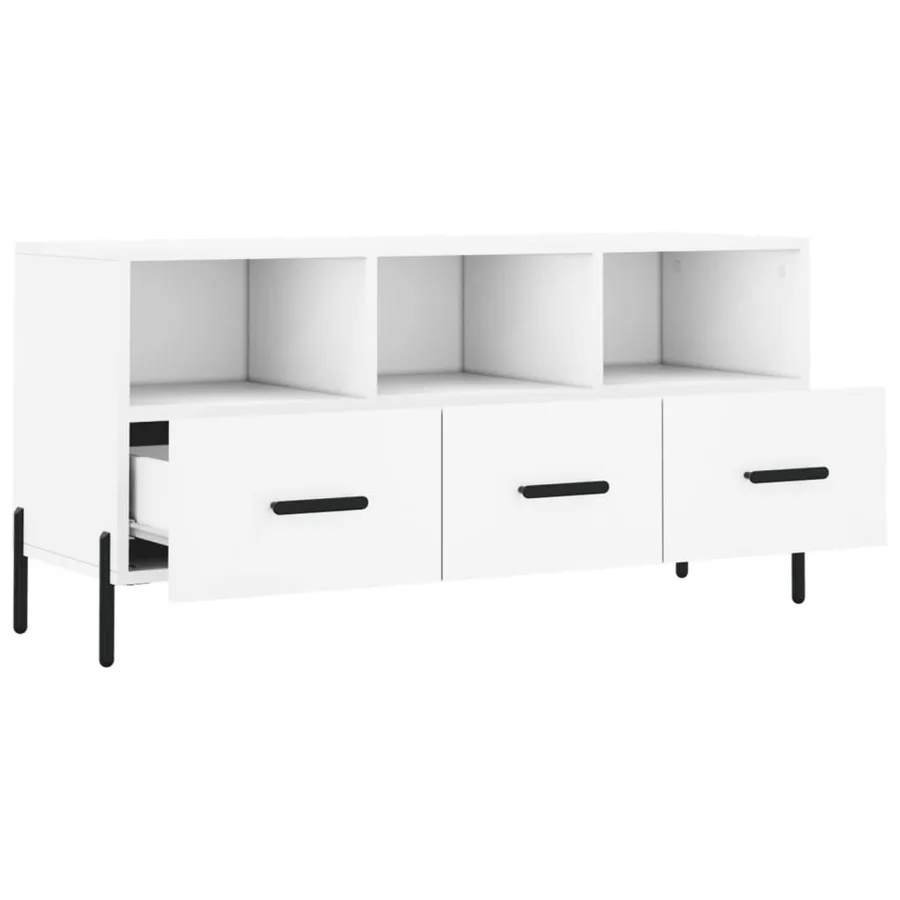 Meuble TV blanc 102x36x50 cm bois d'ingénierie - 6