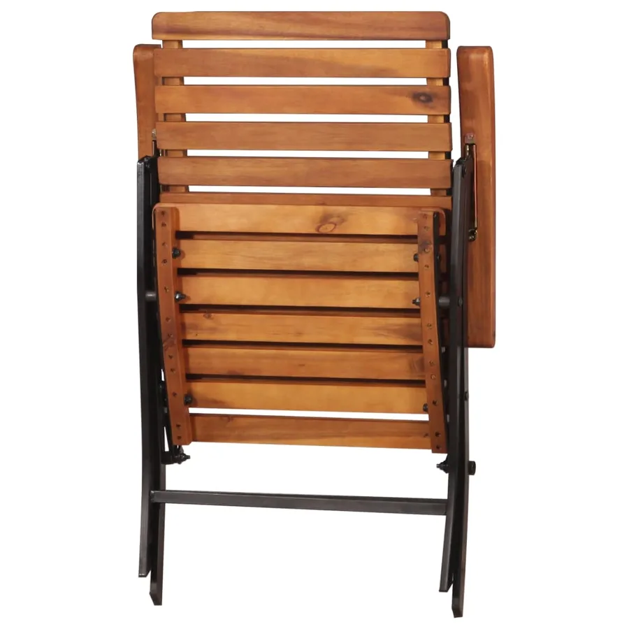 Chaises inclinables de jardin lot de 2 Bois solide d'acacia - 5