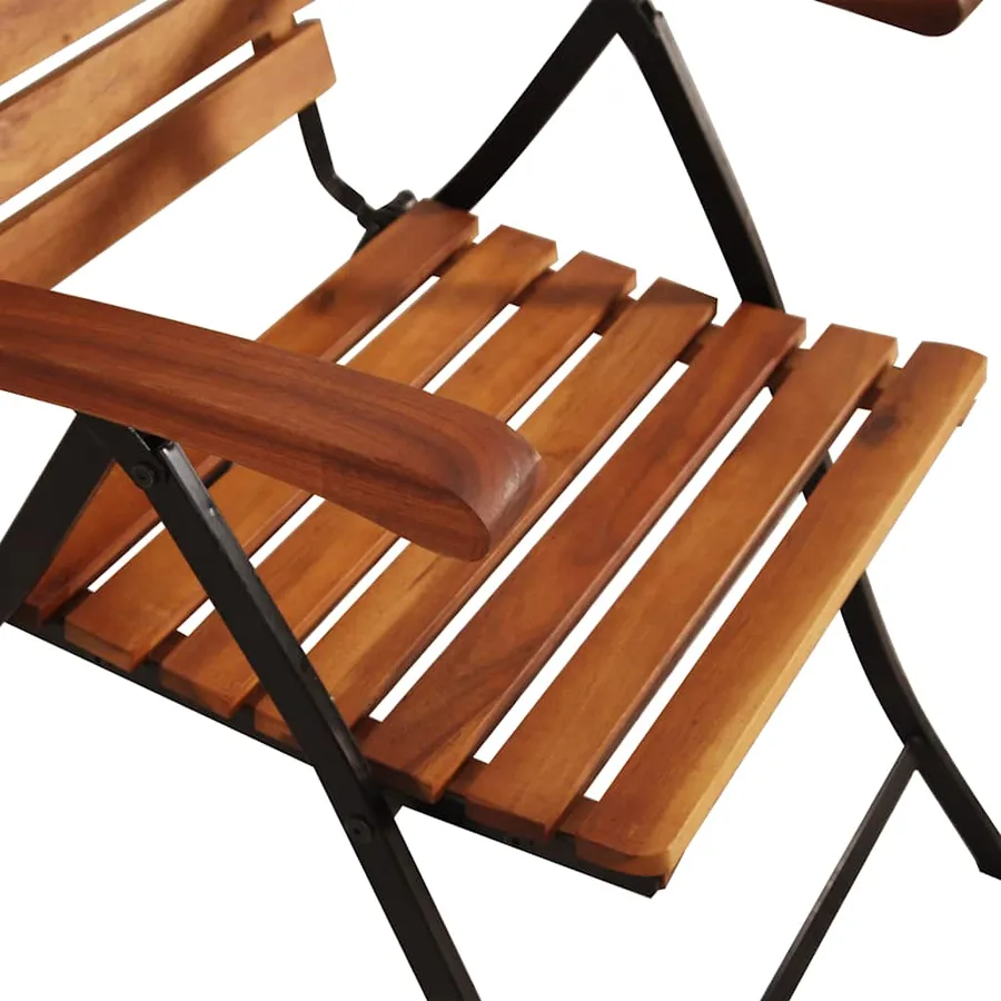 Chaises inclinables de jardin lot de 2 Bois solide d'acacia - 7