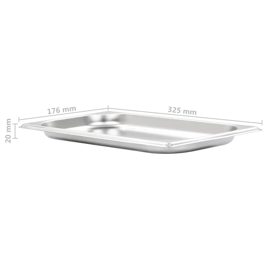 Récipients Gastronorm 12 pcs GN 1/3 20 mm Acier inoxydable - 7