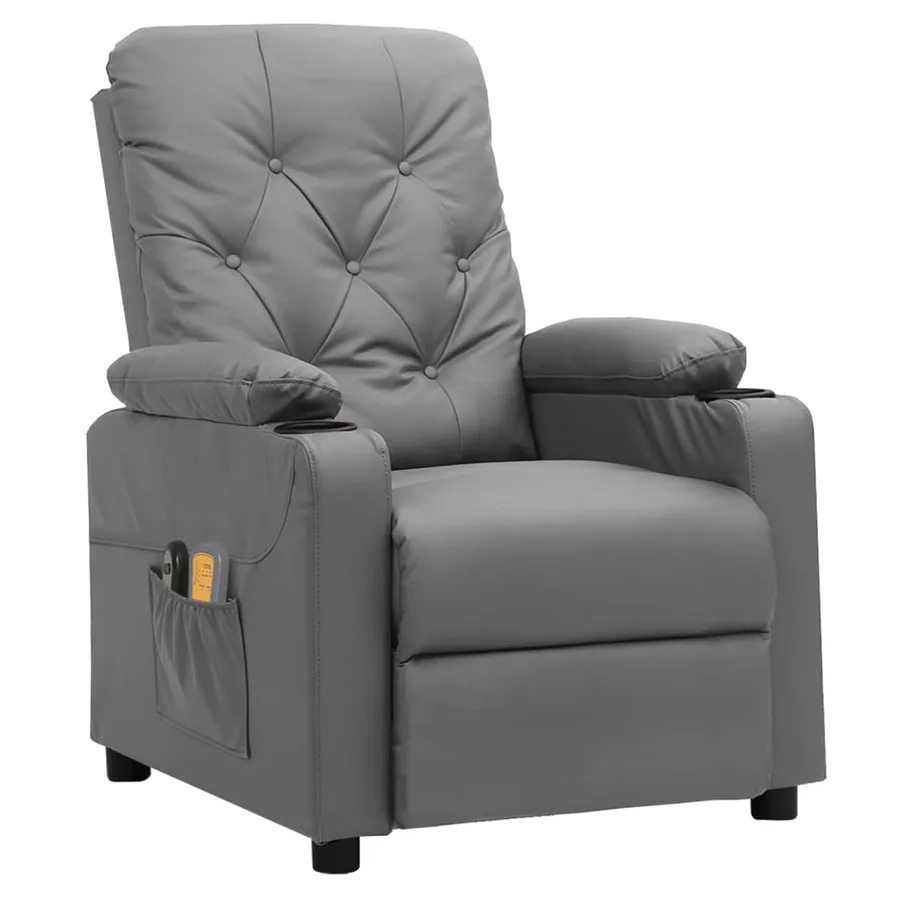 Fauteuil de massage électrique Gris Similicuir - 2