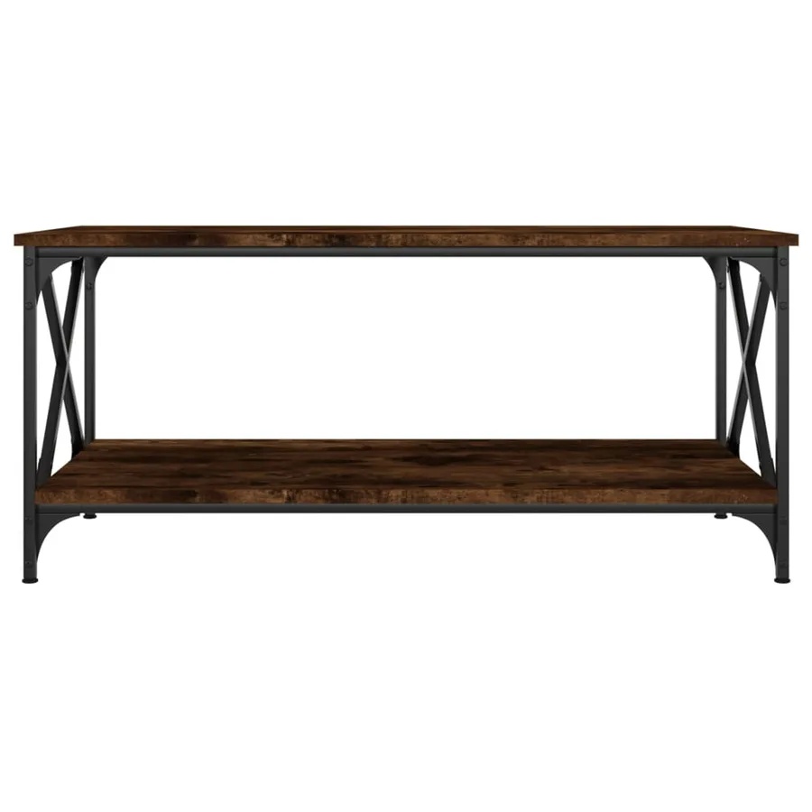 Table basse Chêne fumé 100x50x45 cm Bois d'ingénierie et fer - 4