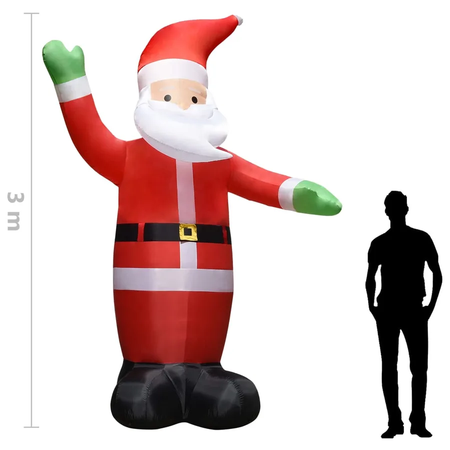 Père Noël gonflable avec LED Décoration de Noël IP44 3 m - 8