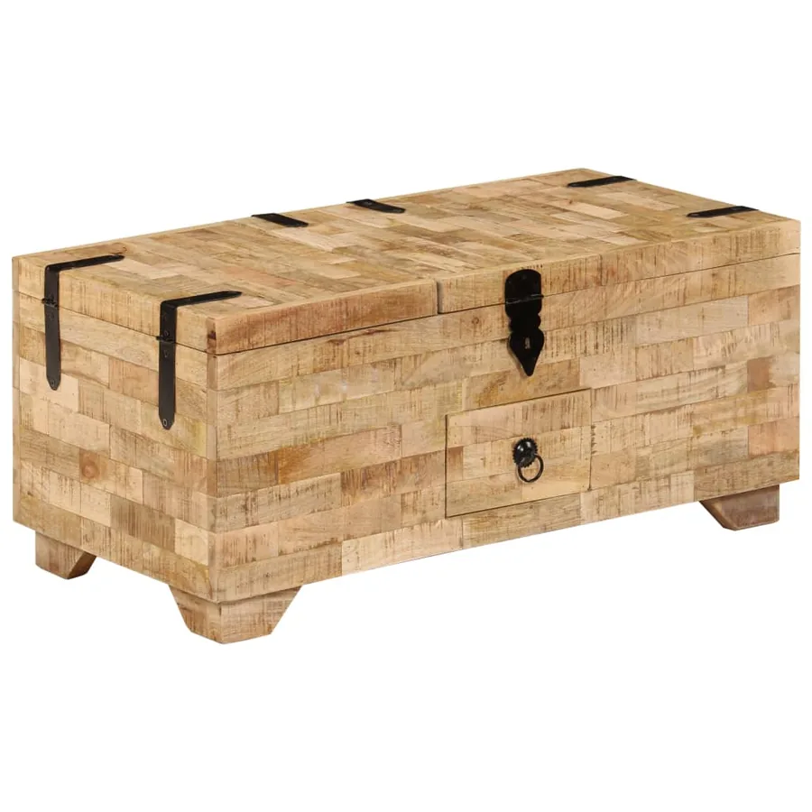 Table basse Bois de manguier massif 80x40x35 cm