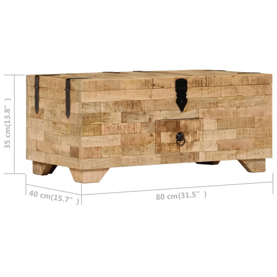 Table basse Bois de manguier massif 80x40x35 cm - 10