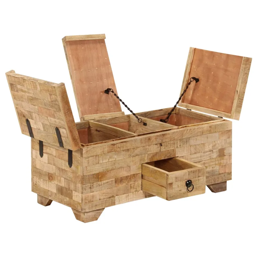 Table basse Bois de manguier massif 80x40x35 cm - 2