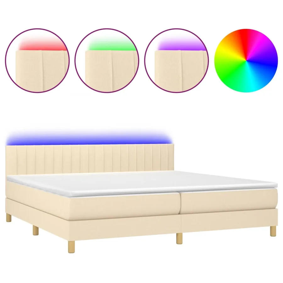 Sommier à lattes de lit avec matelas et LED Gris foncé 80x200cm - 4