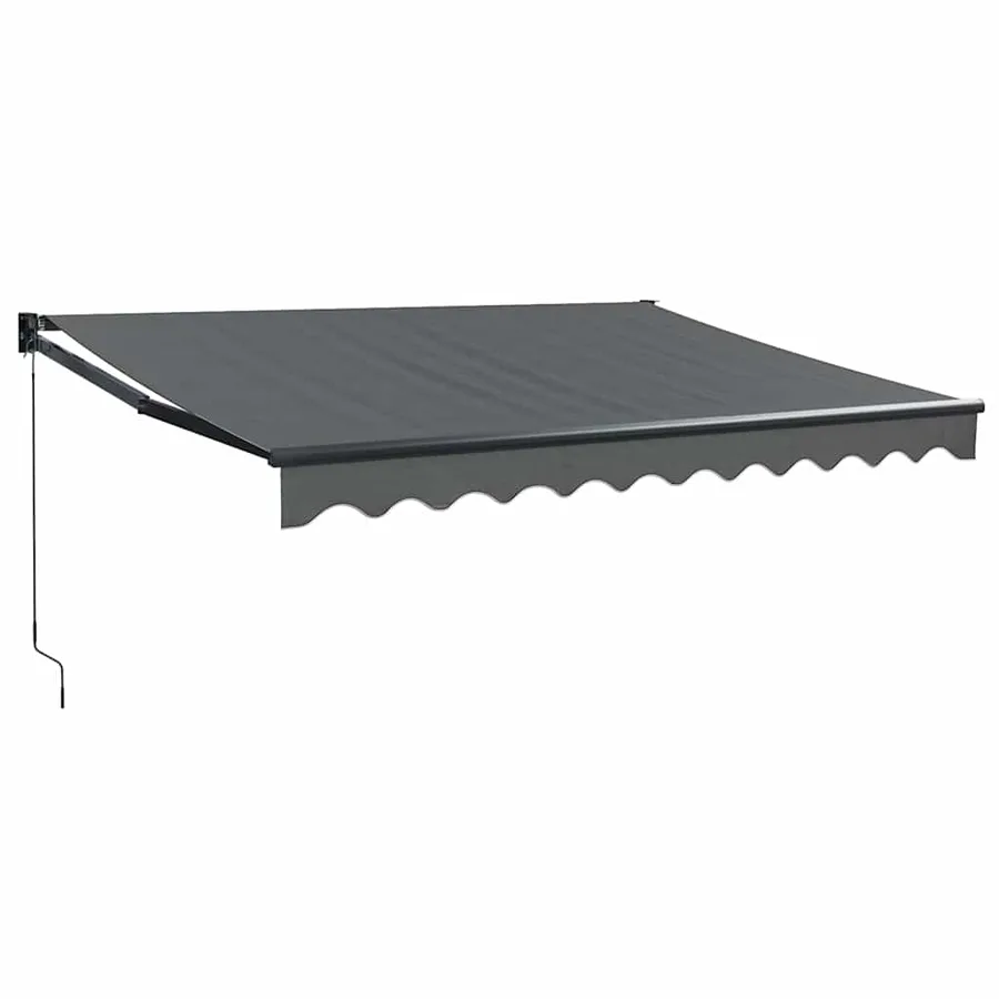 Auvent rétractable anthracite 3,5x2,5 m tissu et aluminium - 2