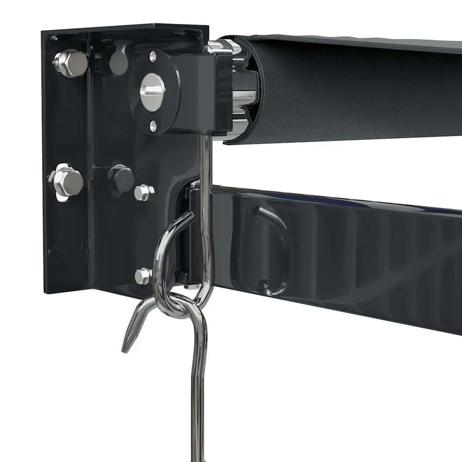Auvent rétractable anthracite 3,5x2,5 m tissu et aluminium - 7