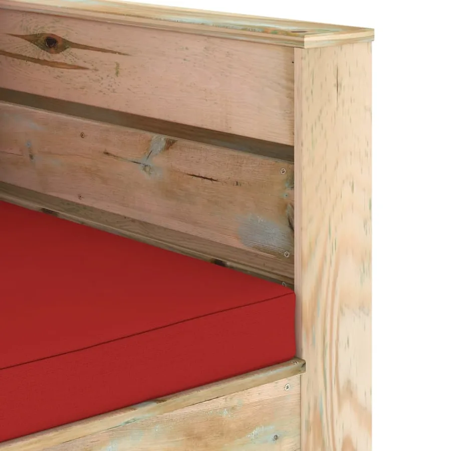 Salon de jardin 2 pcs avec coussins Bois imprégné de vert - 6