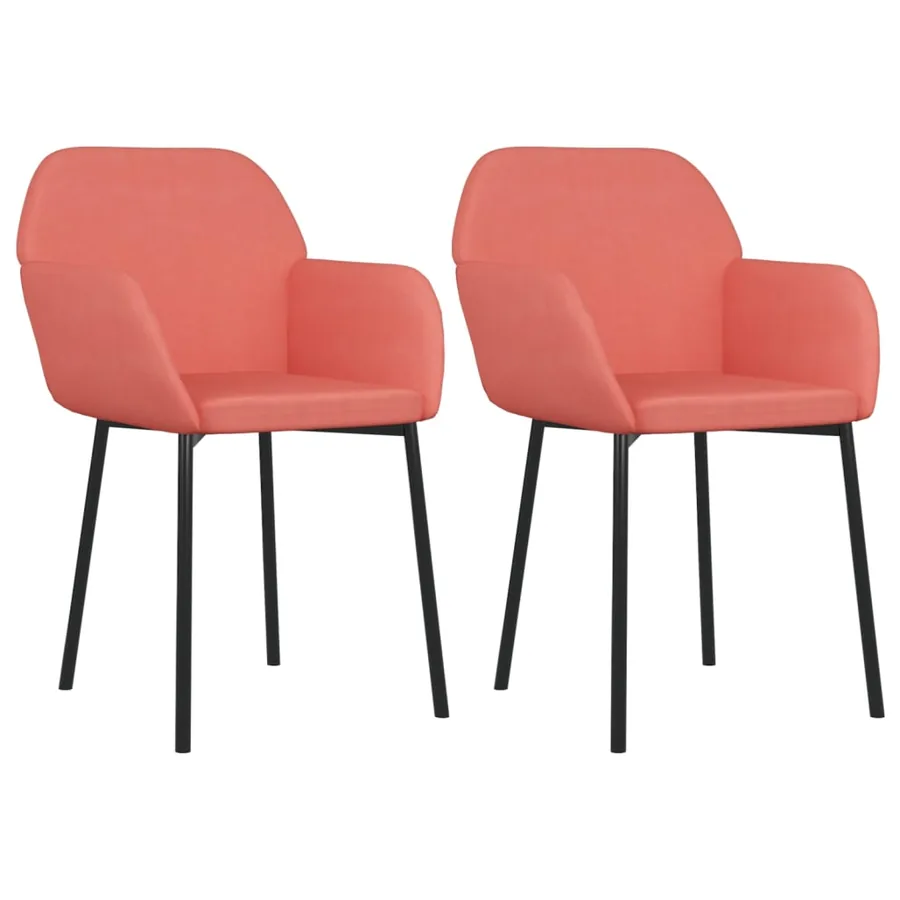 Chaises à manger lot de 2 Rose Velours - 2