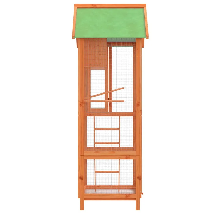 Maison à oiseaux marron 60x58,5x160 cm bois massif de pin - 5
