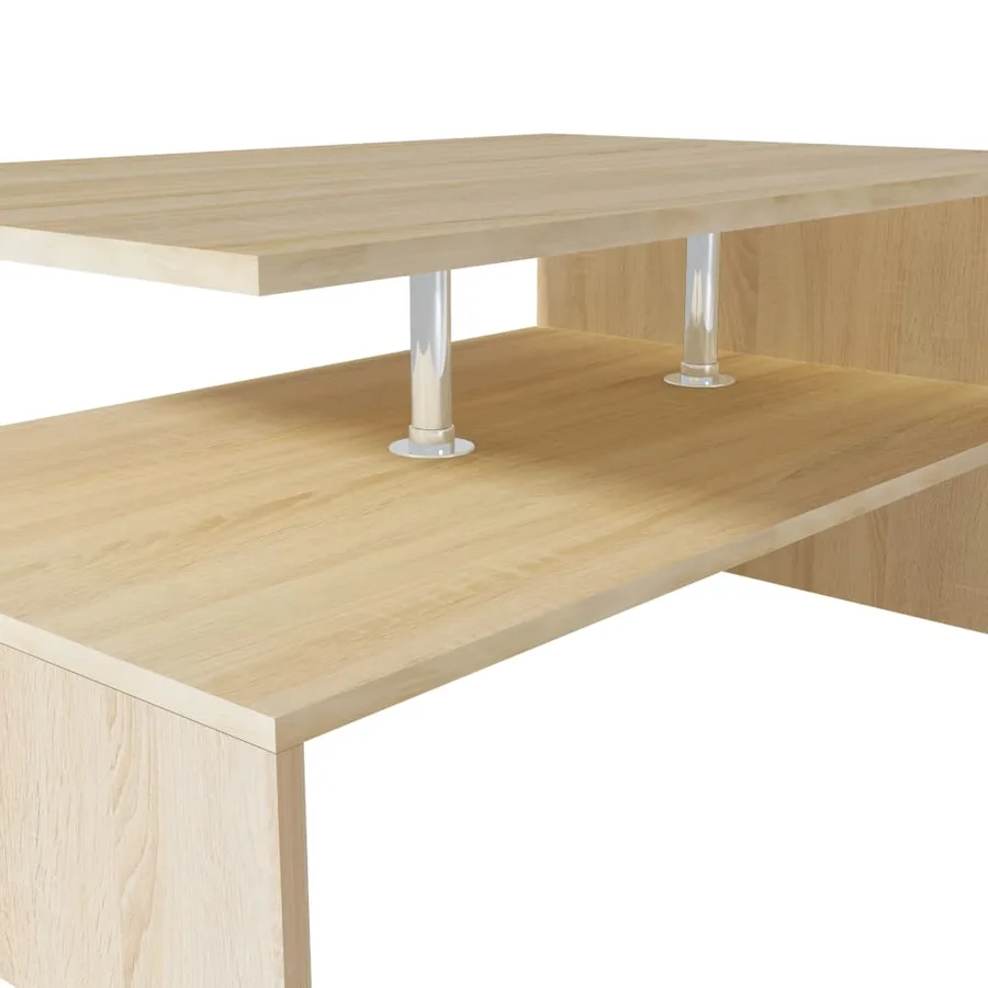 Table basse Bois d'ingénierie 90x59x42 cm Chêne - 3