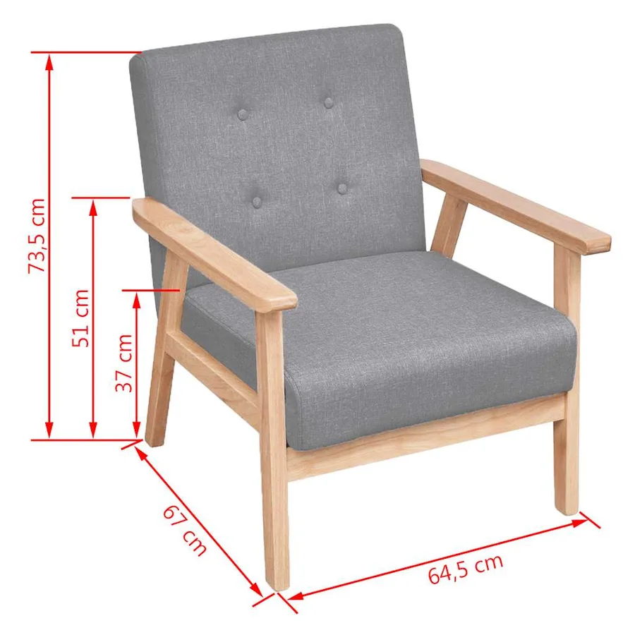 Ensemble de canapés 2 pcs Tissu Gris clair - 10