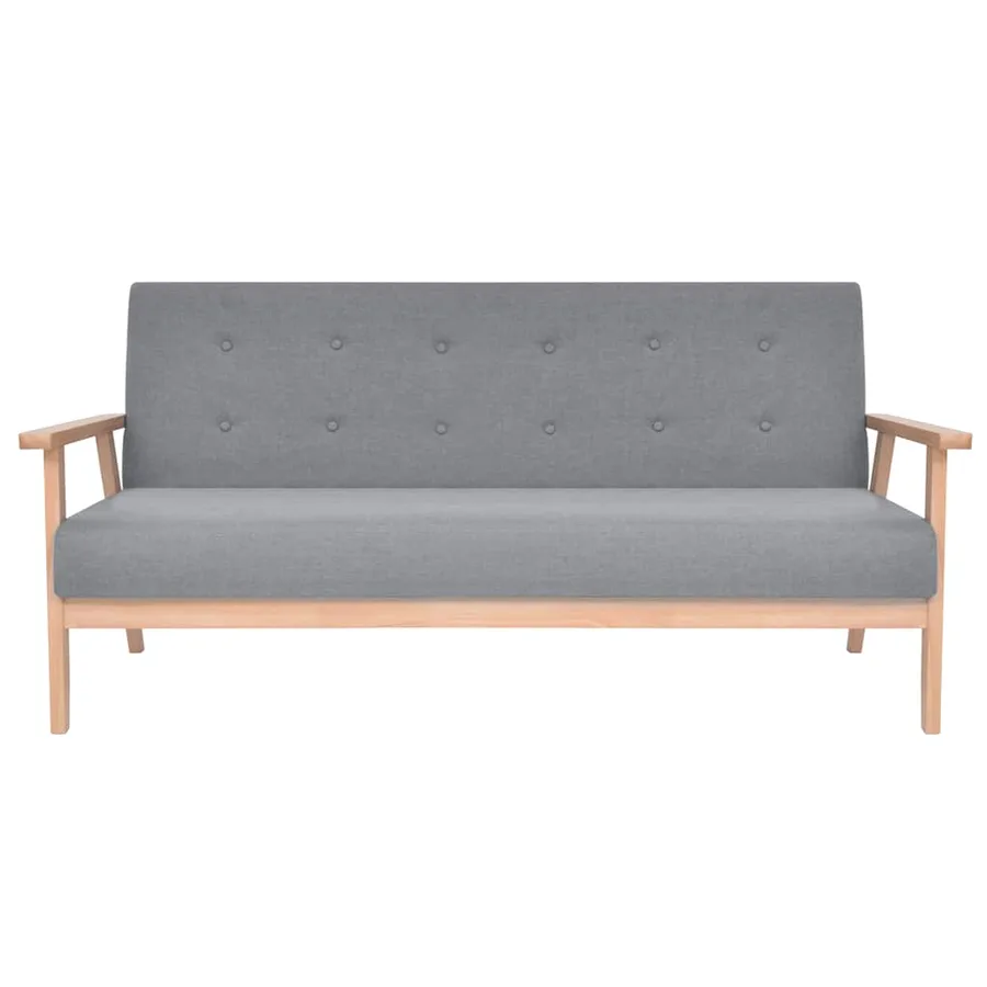 Ensemble de canapés 2 pcs Tissu Gris clair - 3