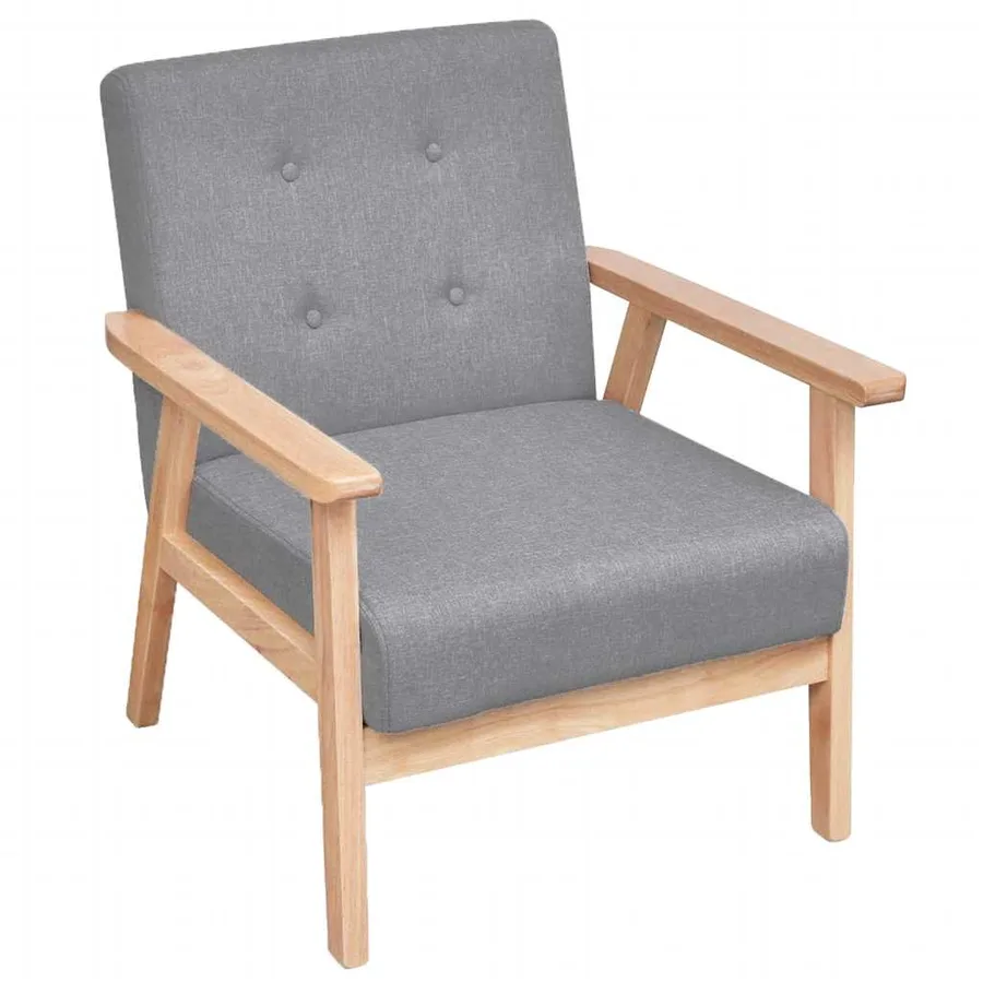 Ensemble de canapés 2 pcs Tissu Gris clair - 4