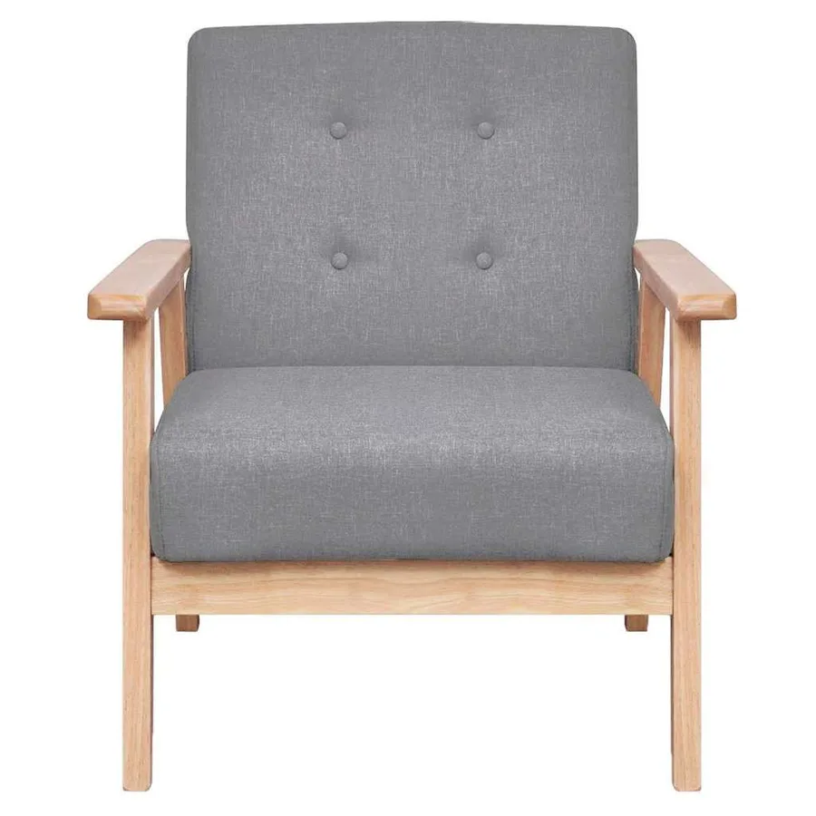 Ensemble de canapés 2 pcs Tissu Gris clair - 5