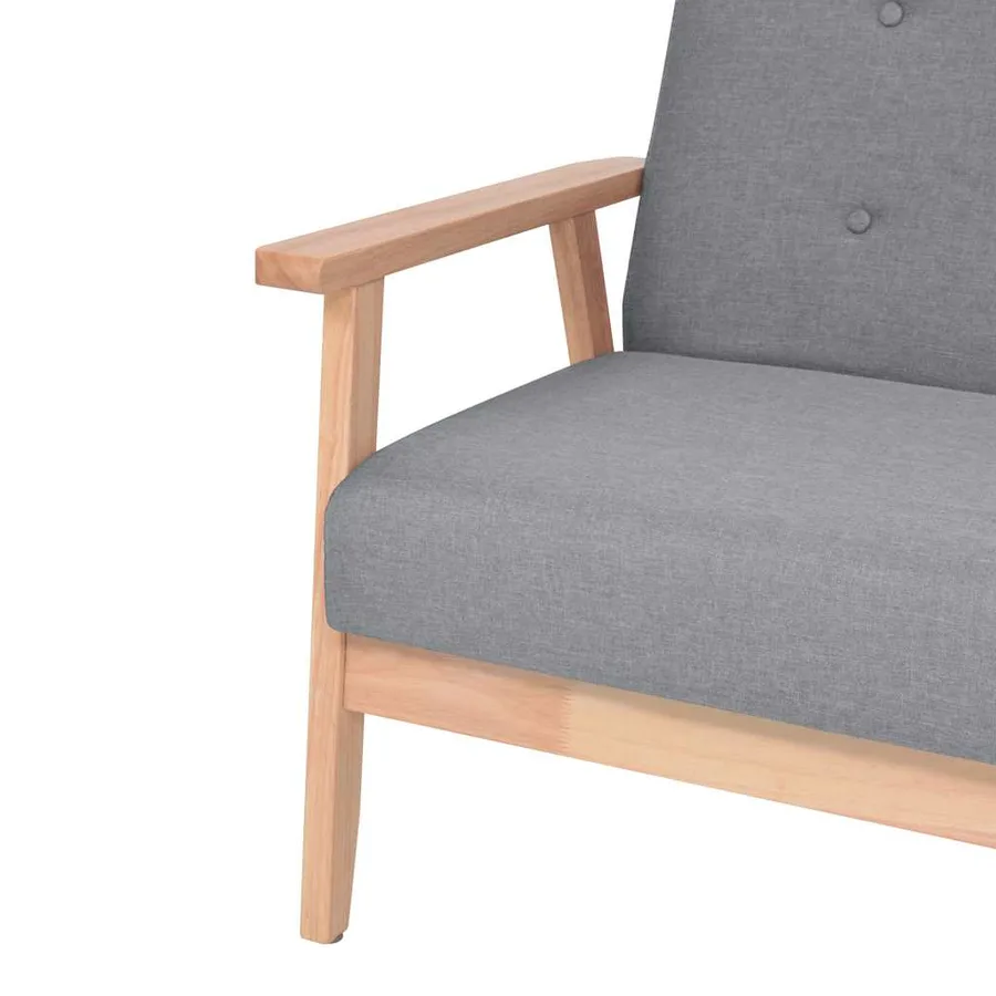 Ensemble de canapés 2 pcs Tissu Gris clair - 7