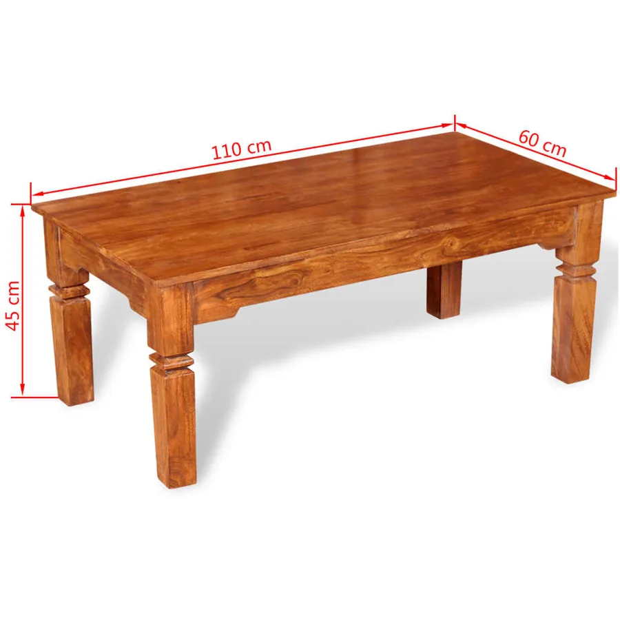 Table basse Bois massif 110 x 60 x 45 cm - 8