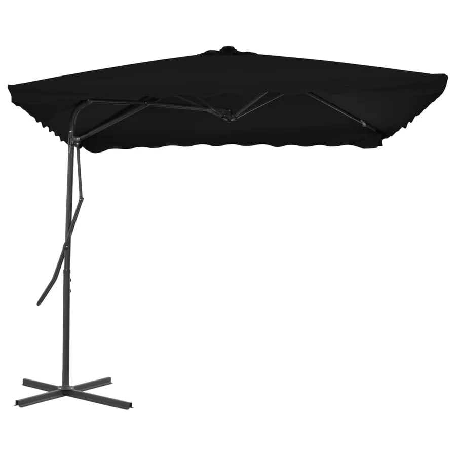 Parasol de jardin avec mât en acier noir 250x250x230 cm - 2