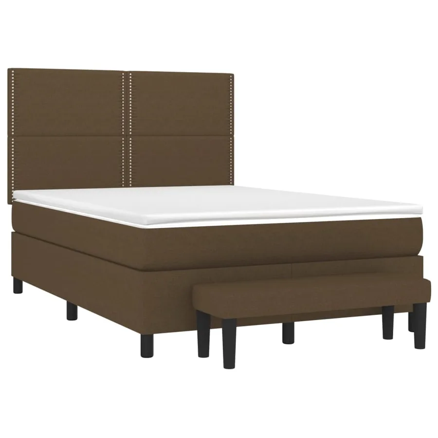 Sommier à lattes de lit avec matelas Marron foncé 140x200 cm - 3