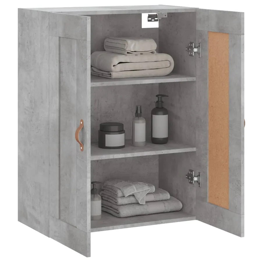 Armoire murale gris béton 69,5x34x90 cm bois d'ingénierie - 5