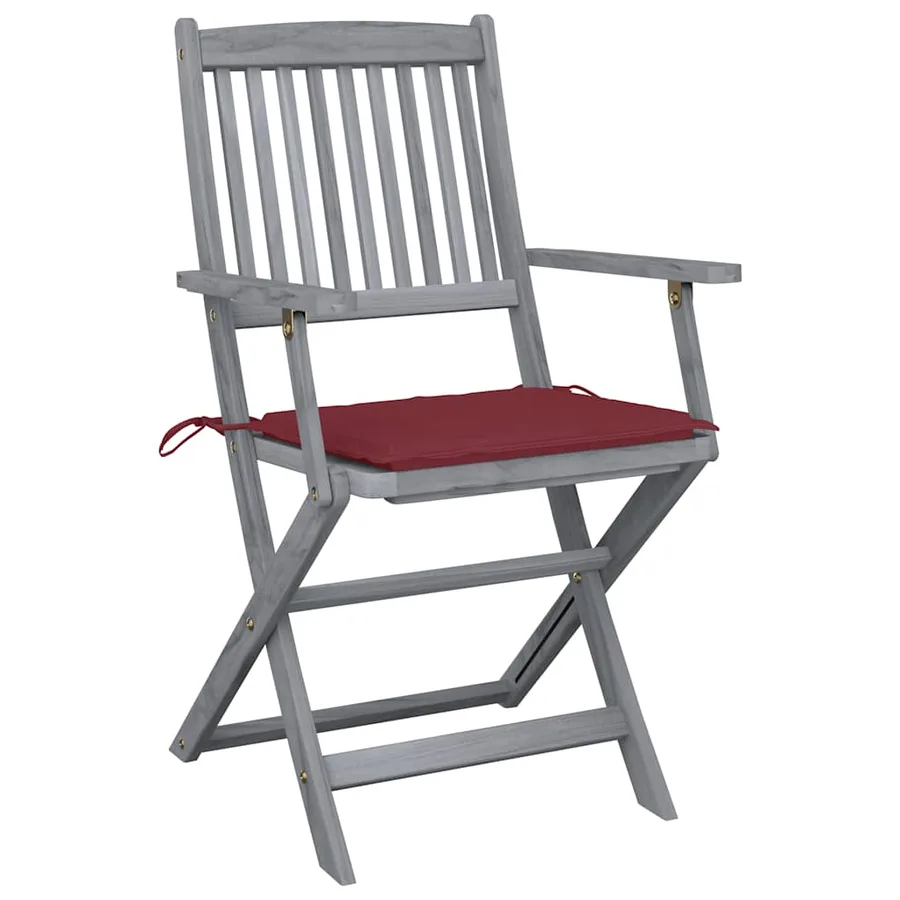 Chaises pliables d'extérieur lot de 2 et coussins Bois d'acacia - 3