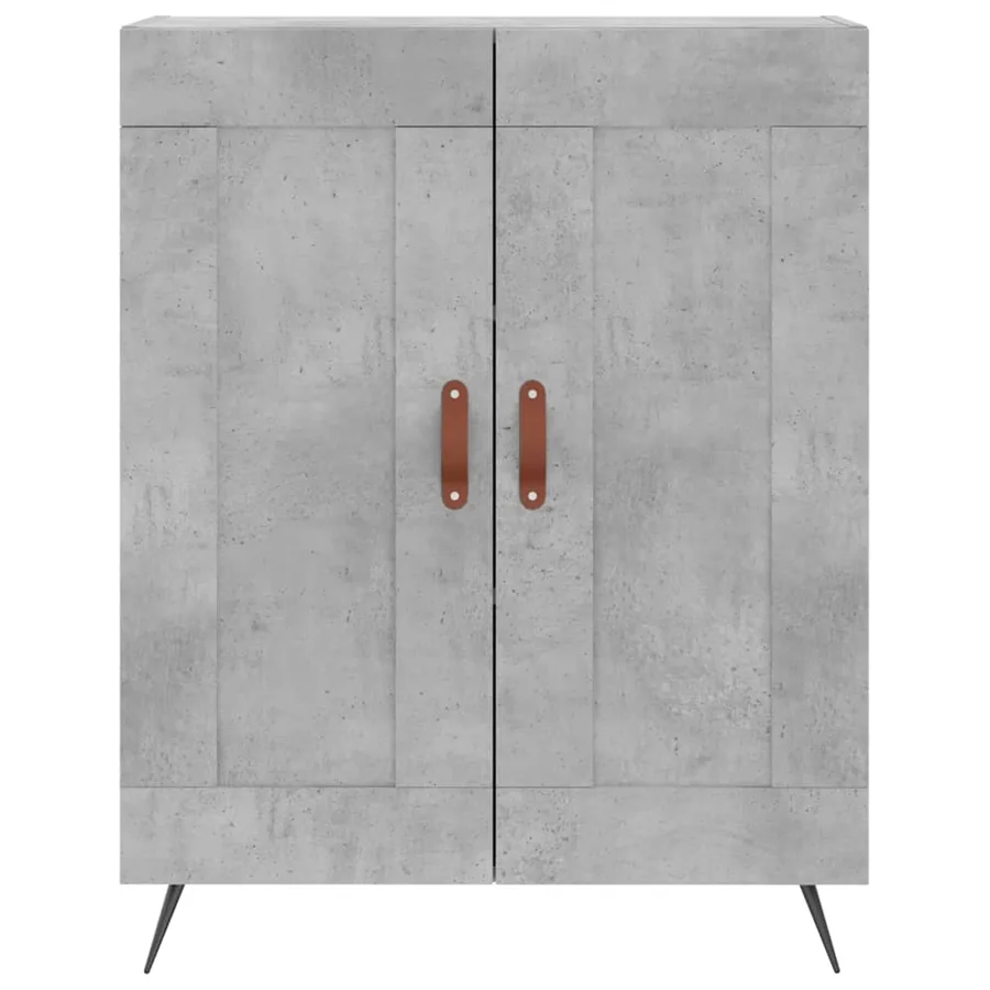 Buffet haut Gris béton 69,5x34x180 cm Bois d'ingénierie - 8