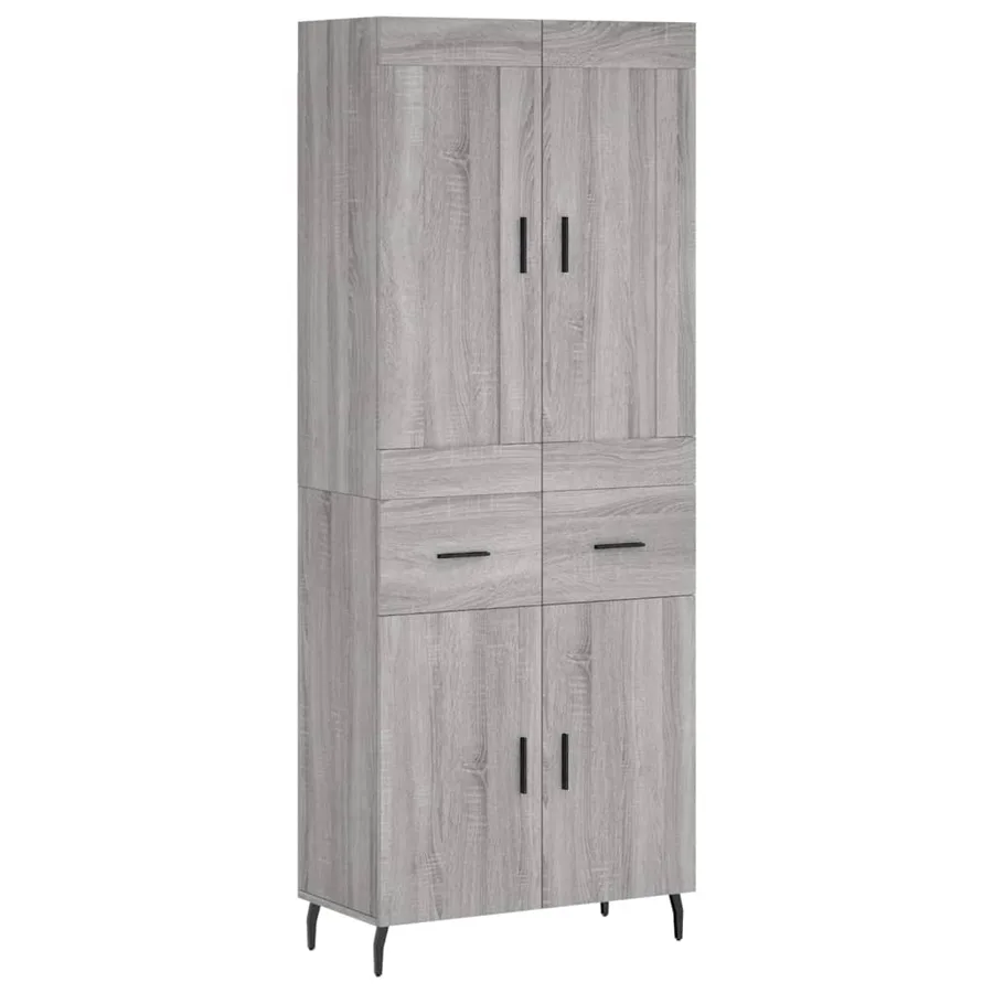 Buffet haut Sonoma gris 69,5x34x180 cm Bois d'ingénierie - 2