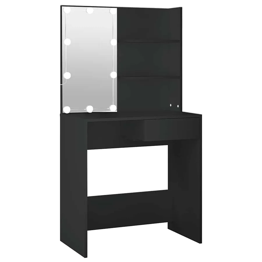 Coiffeuse avec LED noir 74,5x40x141 cm - 2