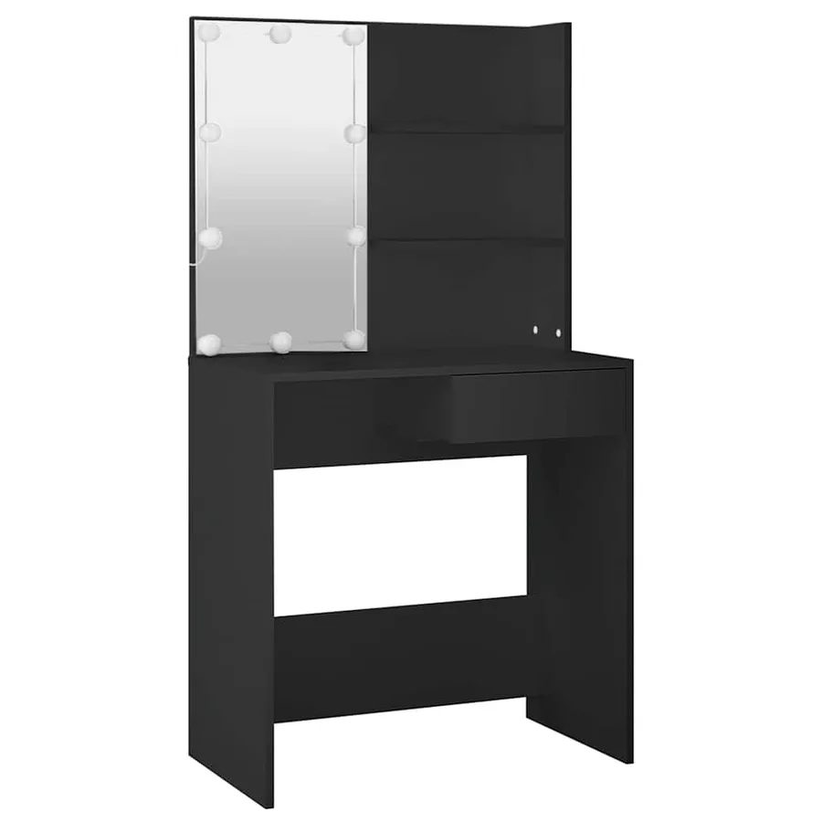 Coiffeuse avec LED noir 74,5x40x141 cm - 6
