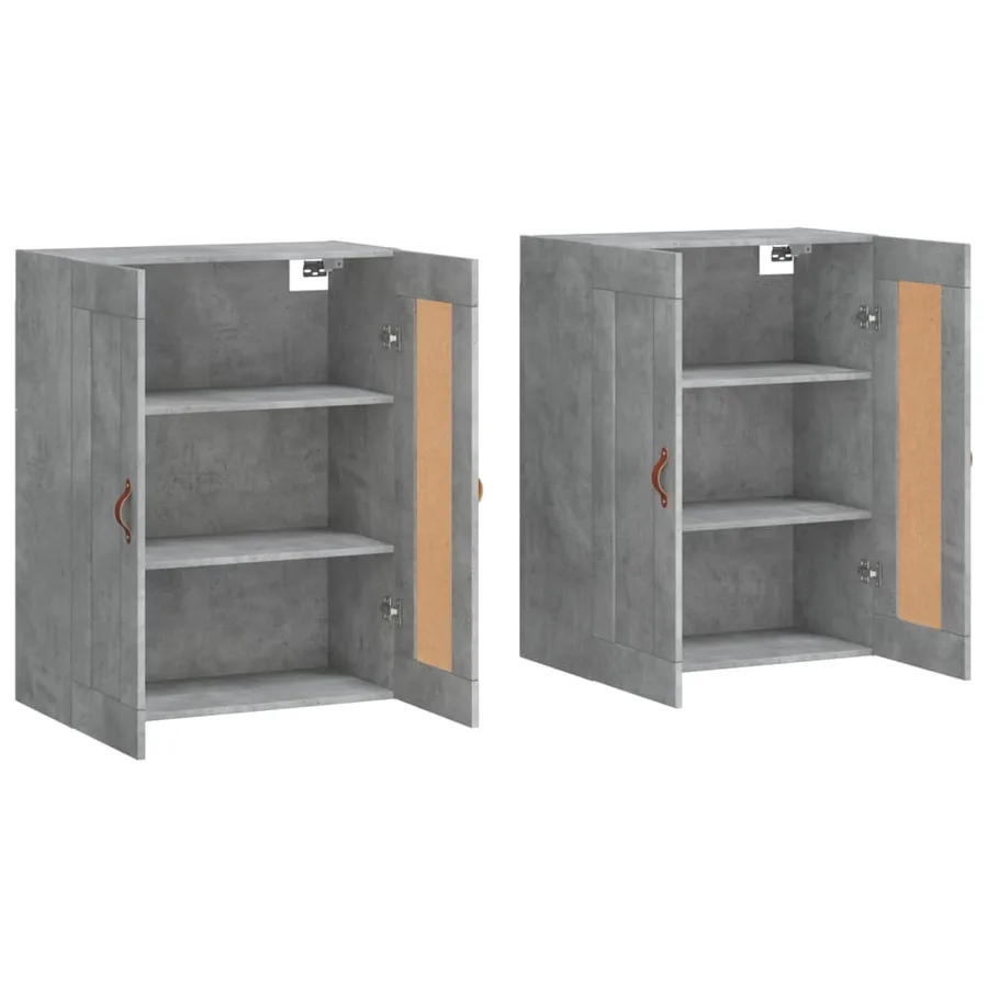 Armoires murales 2 pcs gris béton bois d'ingénierie - 4