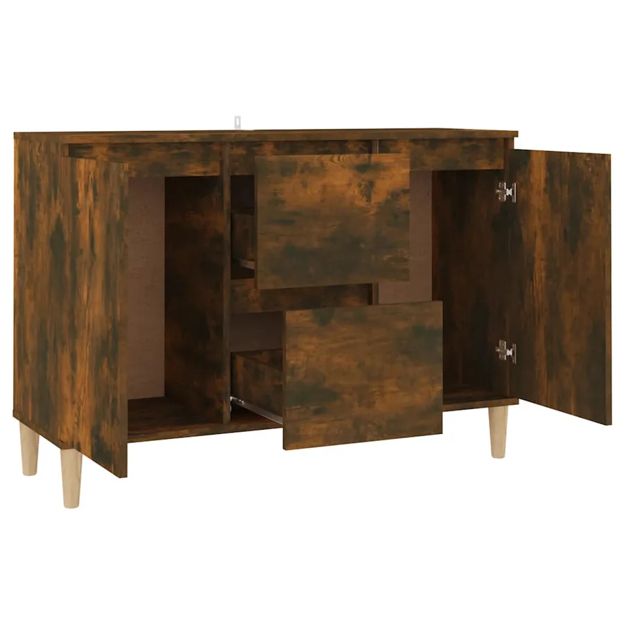 Buffet Chêne fumé 101x35x70 cm Bois d'ingénierie - 3