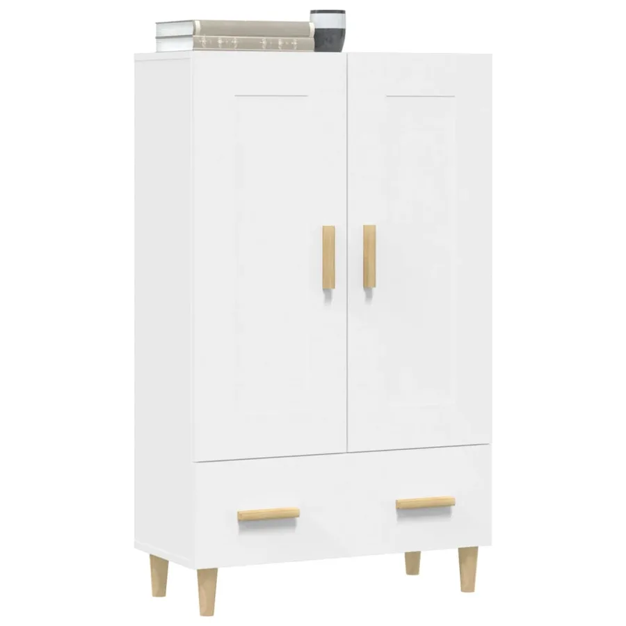Buffet haut Blanc 70x31x115 cm Bois d'ingénierie - 5