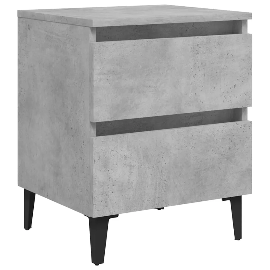 Tables de chevet 2 pcs gris béton 40x35x50 cm bois d'ingénierie - 3