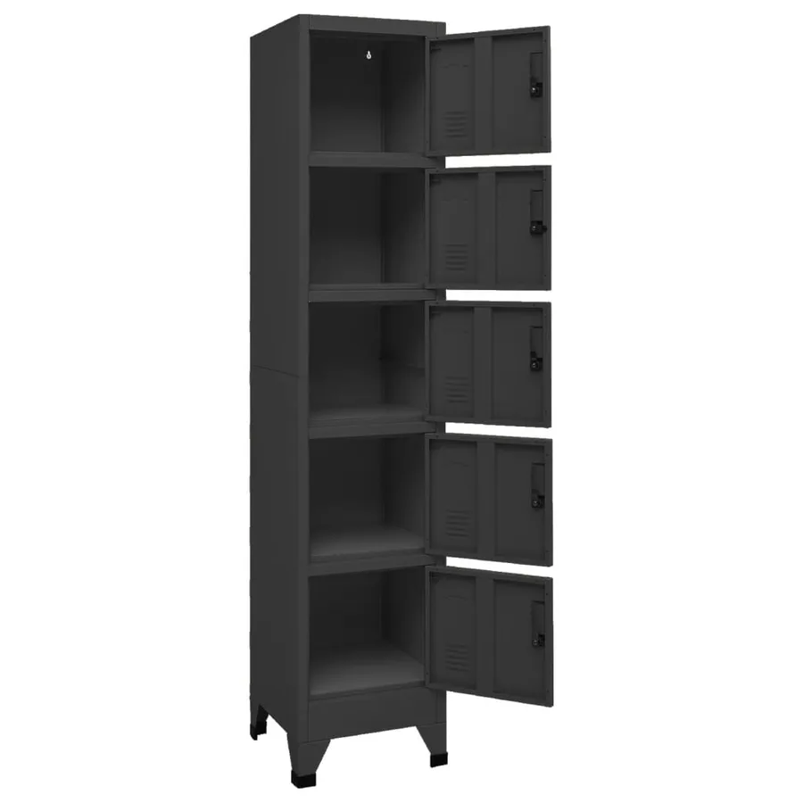 Armoire à casiers Anthracite 38x40x180 cm Acier - 5