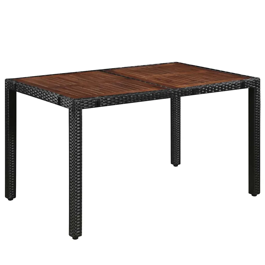 Ensemble à manger d'extérieur 7pcs Résine tressée acacia Noir - 2