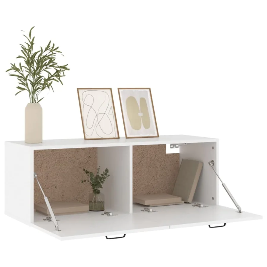 Armoire murale Blanc 100x36,5x35 cm Bois d'ingénierie - 4