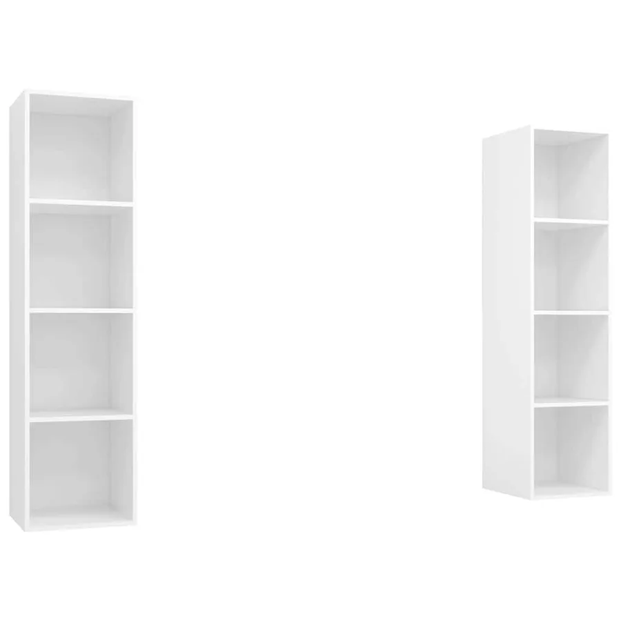 Meubles TV muraux 2 pcs Blanc Bois d'ingénierie - 2