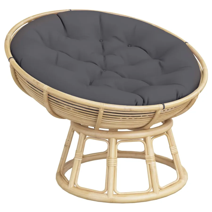 Coussin rond anthracite Ø 100 x11 cm tissu oxford - 3