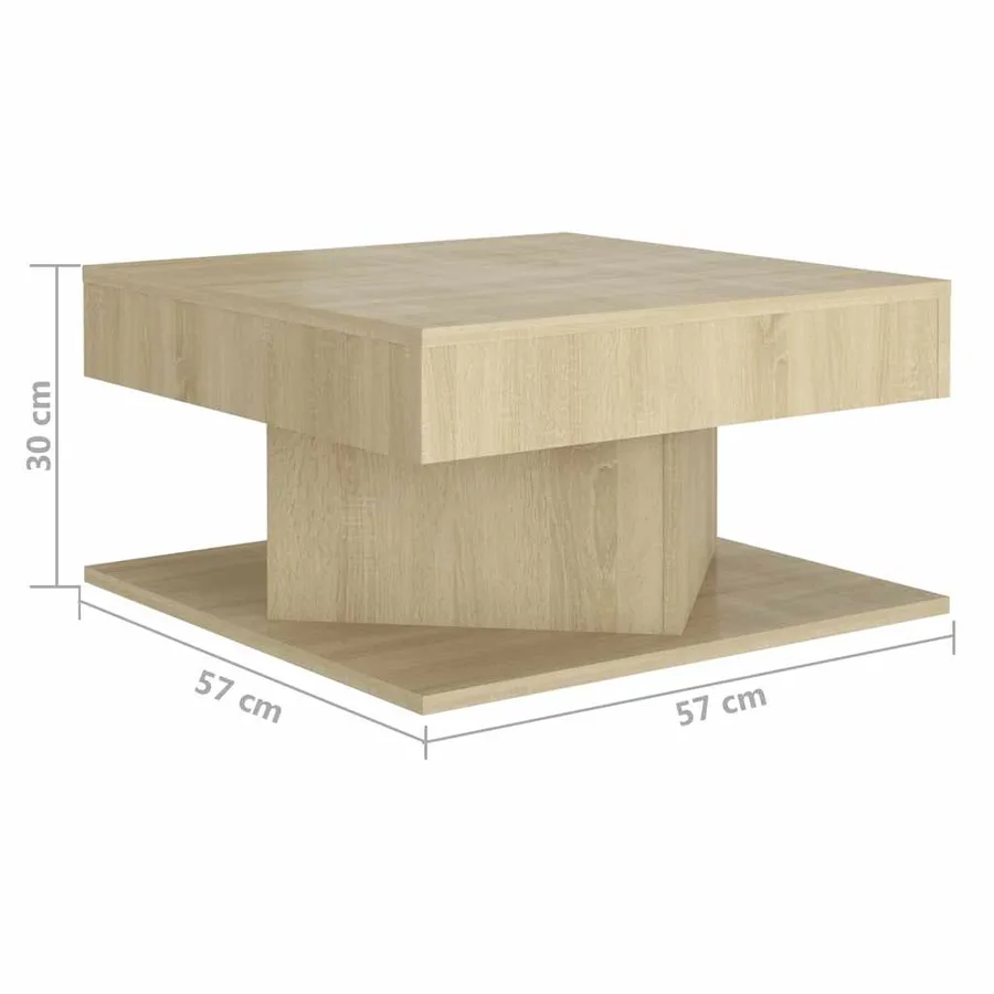 Table basse Chêne sonoma 57x57x30 cm Bois d’ingénierie - 5