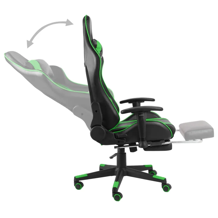 Chaise de jeu pivotante avec repose-pied Vert PVC - 5