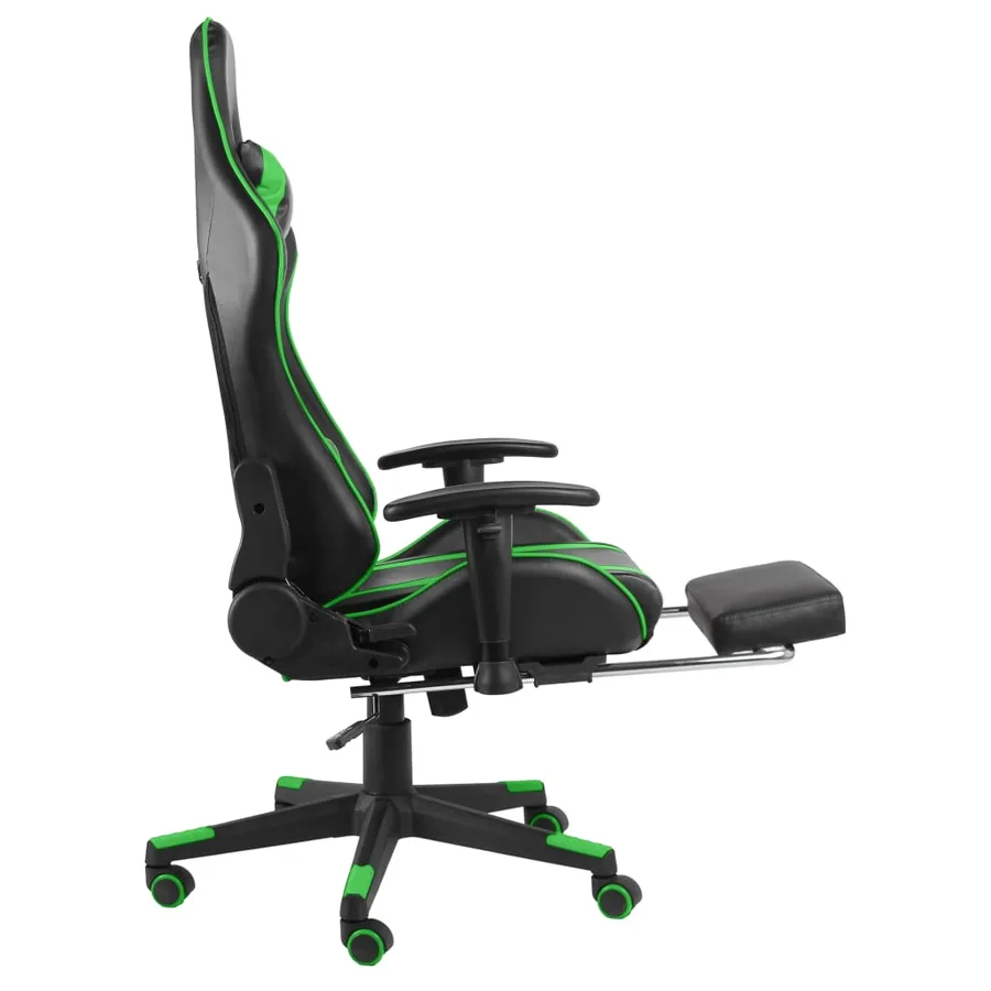 Chaise de jeu pivotante avec repose-pied Vert PVC - 6