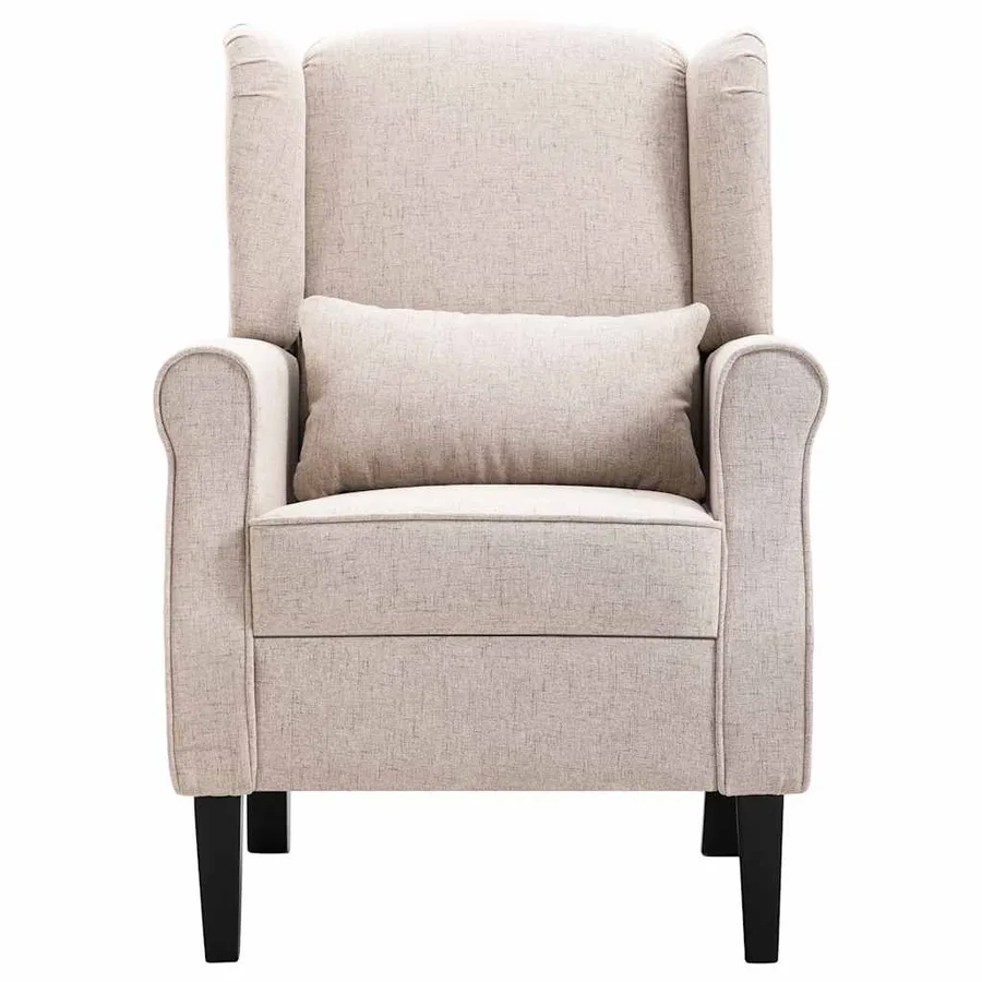 Fauteuil beige tissu - 3