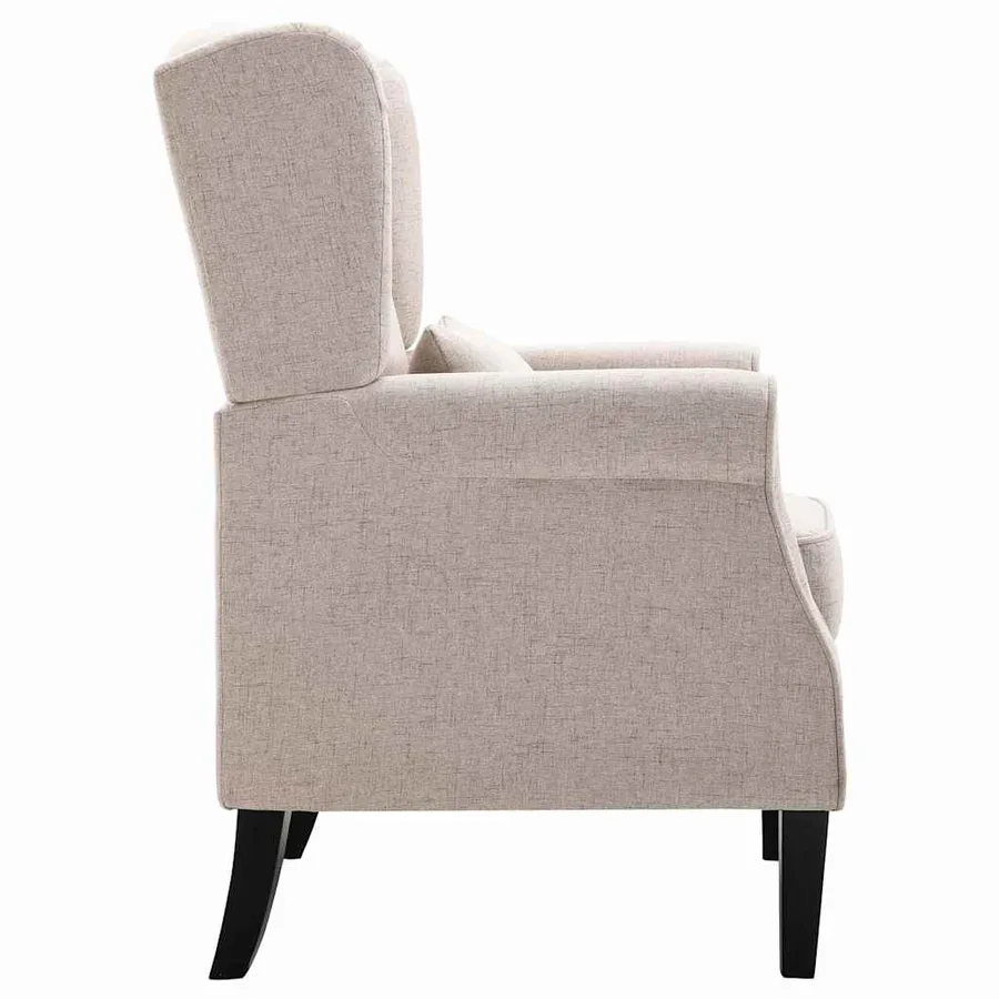 Fauteuil beige tissu - 4